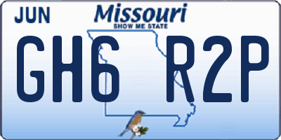 MO license plate GH6R2P