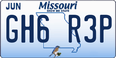 MO license plate GH6R3P
