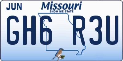 MO license plate GH6R3U