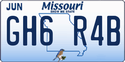 MO license plate GH6R4B