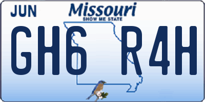 MO license plate GH6R4H
