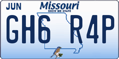 MO license plate GH6R4P
