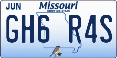 MO license plate GH6R4S
