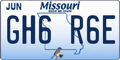 MO license plate GH6R6E