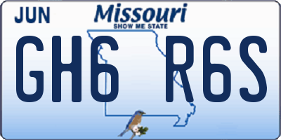MO license plate GH6R6S