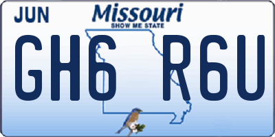 MO license plate GH6R6U