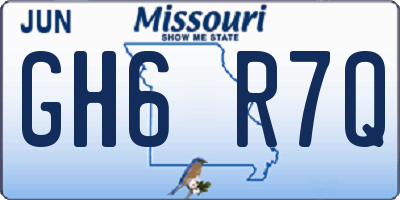 MO license plate GH6R7Q