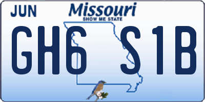 MO license plate GH6S1B