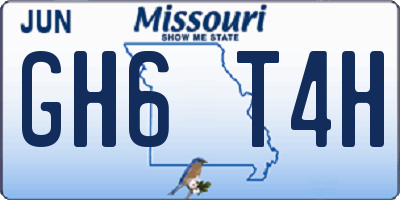 MO license plate GH6T4H