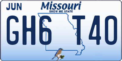 MO license plate GH6T4O