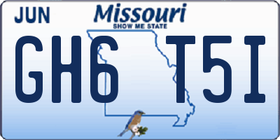 MO license plate GH6T5I