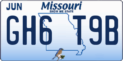 MO license plate GH6T9B