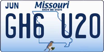 MO license plate GH6U2O