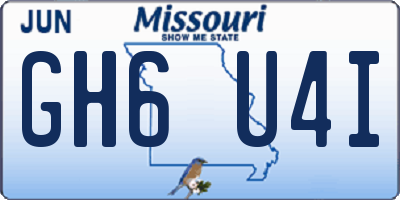 MO license plate GH6U4I