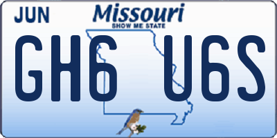 MO license plate GH6U6S