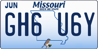 MO license plate GH6U6Y