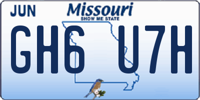 MO license plate GH6U7H