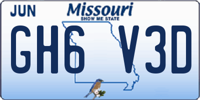 MO license plate GH6V3D