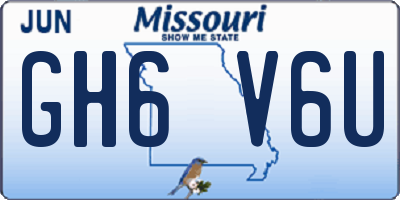 MO license plate GH6V6U