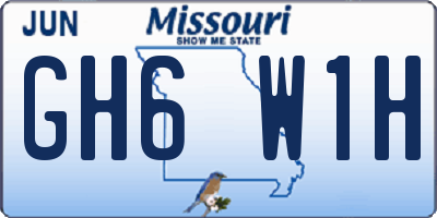 MO license plate GH6W1H