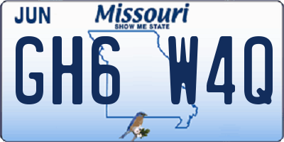 MO license plate GH6W4Q