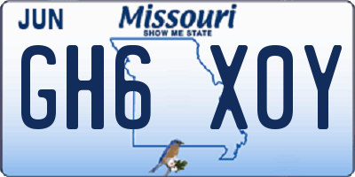 MO license plate GH6X0Y