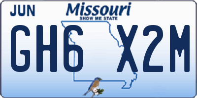 MO license plate GH6X2M