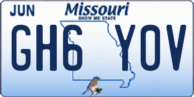 MO license plate GH6Y0V