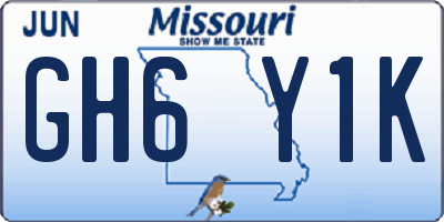 MO license plate GH6Y1K