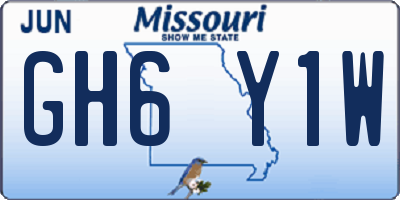 MO license plate GH6Y1W