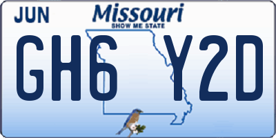 MO license plate GH6Y2D