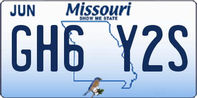 MO license plate GH6Y2S