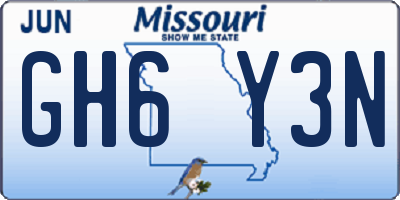 MO license plate GH6Y3N