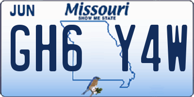 MO license plate GH6Y4W