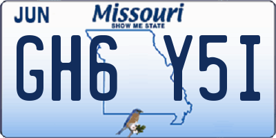 MO license plate GH6Y5I