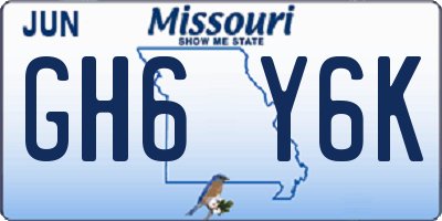 MO license plate GH6Y6K