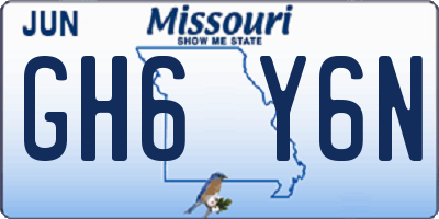 MO license plate GH6Y6N