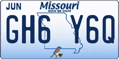MO license plate GH6Y6Q