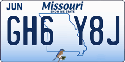MO license plate GH6Y8J