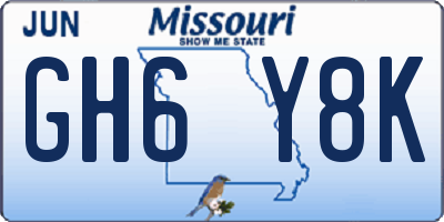 MO license plate GH6Y8K