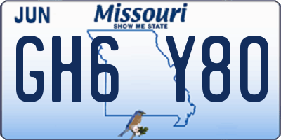 MO license plate GH6Y8O