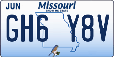 MO license plate GH6Y8V