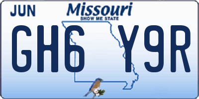 MO license plate GH6Y9R