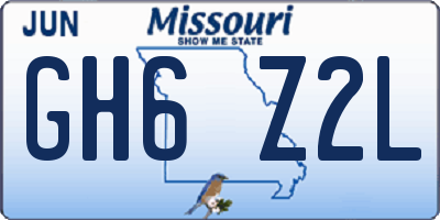 MO license plate GH6Z2L