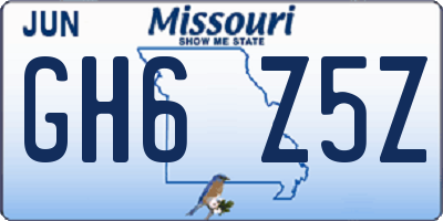 MO license plate GH6Z5Z