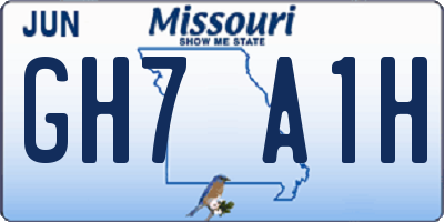 MO license plate GH7A1H