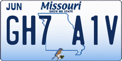 MO license plate GH7A1V