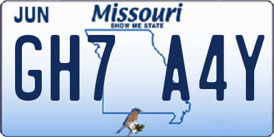 MO license plate GH7A4Y