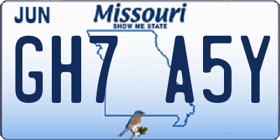 MO license plate GH7A5Y