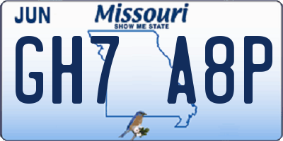 MO license plate GH7A8P